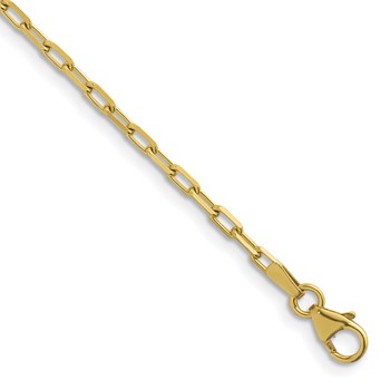 Herco 14K Polished and Diamond-cut 2.6mm Solid Flat Oval Link 18 Inch Chain