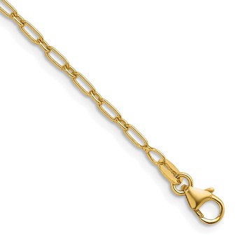 Herco 14K Polished 2.3mm Solid Elongated Oval Link 22 Inch Chain