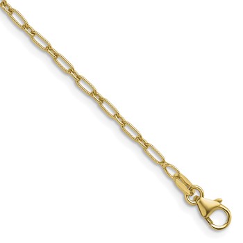 Herco 14K Polished 2.3mm Solid Elongated Oval Link 7 Inch Bracelet