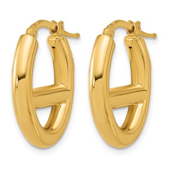 Herco 14K Polished Fancy Oval Hoop Earrings — alternate view