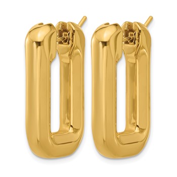 Herco 14K Polished Rectangle Hoop Earrings — alternate view