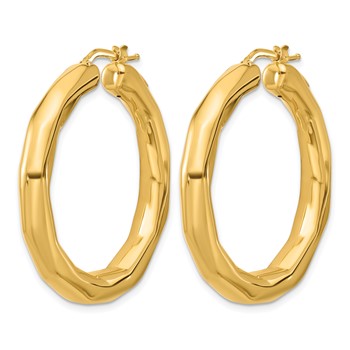 Herco 14K Polished Faceted Round Hoop Earrings — alternate view