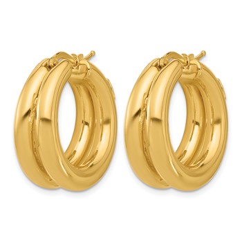 Herco 14K Polished Double Round Hoop Earrings — alternate view