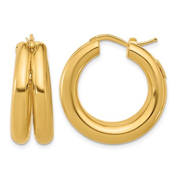 Herco 14K Polished Double Round Hoop Earrings