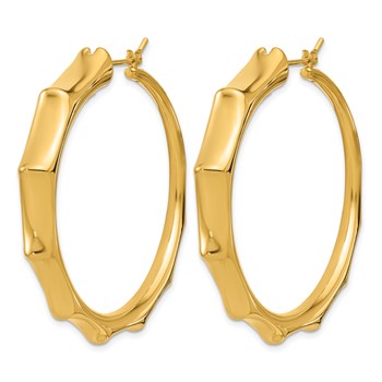Herco 14K Polished Textured Graduated Round Hoop Earrings — alternate view