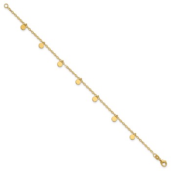 Herco 14K Polished Dangle Circle Disc Station 7.25 inch Bracelet — alternate view