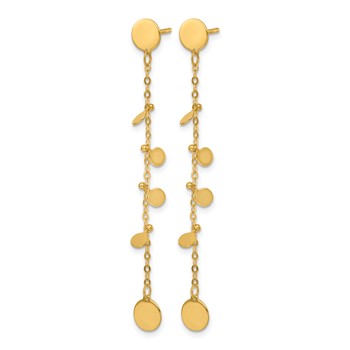 Herco 14K Polished Discs Post Dangle Earrings — alternate view