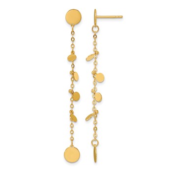 Herco 14K Polished Discs Post Dangle Earrings