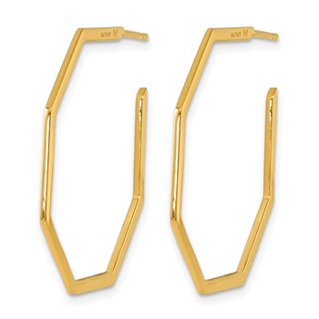 Herco 14K Polished 1.0mm Octagon Post C-Hoop Earrings — alternate view
