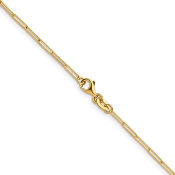 Herco 14K 1.7mm Solid Paperclip Link 7 Inch Chain Bracelet — alternate view
