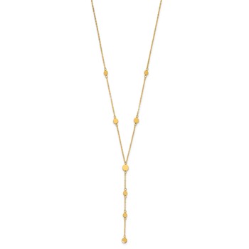 Herco 14K Polished Circle Disc Station Y-Drop 16 Inch with 2 Inch Extension Necklace — alternate view