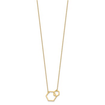 Herco 14K Polished Intertwined Hexagons 18 inch Necklace — alternate view