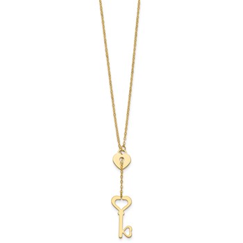 Herco 14K Gold Necklace Heart & Key — alternate view