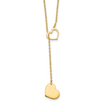 Herco 14K Gold Necklace Heart & Heart
