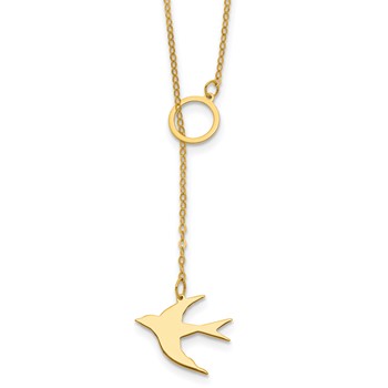 Herco 14K Gold Necklace Swallow