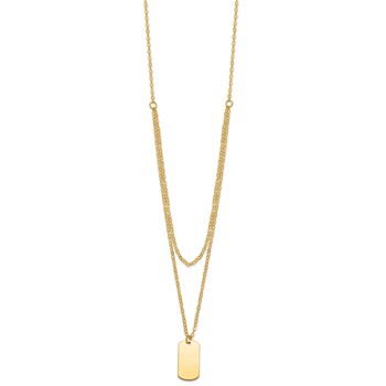 Herco 14K Gold Dog Tag Necklace — alternate view