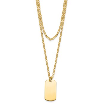 Herco 14K Gold Dog Tag Necklace