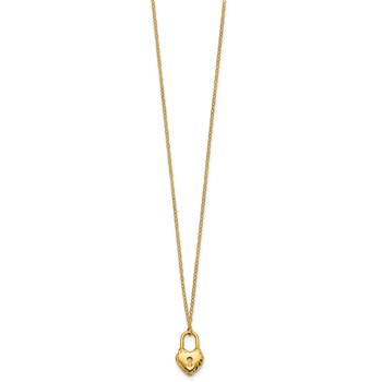 Herco 14K Gold Heart Lock Necklace — alternate view