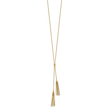 Herco 14K Polished Bolo Slider Chain with Tassels 30 Inch Necklace — alternate view