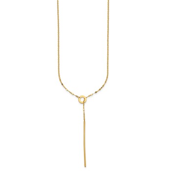 Herco 14K Polished Sliding Chain Drop Bar 28 inch Necklace — alternate view