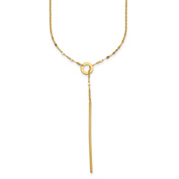 Herco 14K Polished Sliding Chain Drop Bar 28 inch Necklace