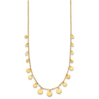 Herco 14K Polished Graduated Circle Disc Station 16 Inch with 2 Inch Extension Necklace — alternate view