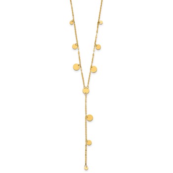 Herco 14K Gold Mixed Round Disk Lariat