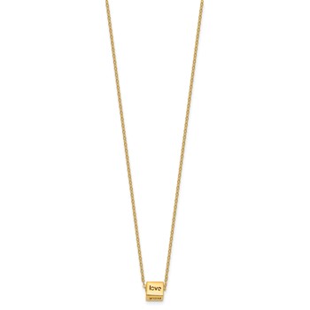 Herco 14K Gold I LOVE YOU with Heart Cube 18 inch Necklace — alternate view