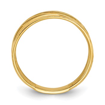 Herco 14K Polished and Diamond-cut Criss Cross Ring — alternate view