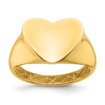 Herco 14K Polished Heart Signet Size 5 Ring