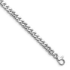 Image of Herco 14K White Gold Polished Solid 5.5mm Curb Chain (Per Inch)