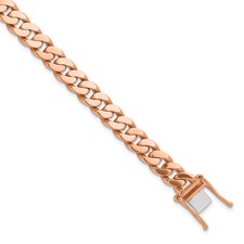 Image of Herco 14K Rose Gold Polished Solid 7.7mm Curb Chain (Per Inch)