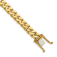 Image of Herco 18K Polished Solid 7.7mm Curb Chain (Per Inch)