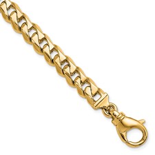 Image of Herco 18K Polished Solid 8.2mm Fancy Curb 8 Inch Chain Bracelet