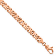 Image of Herco 14K Rose Gold Polished Solid 6.7mm Curb Chain (Per Inch)