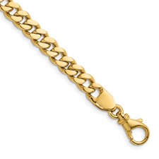 Image of Herco 18K Polished Solid 6.7mm Curb Chain (Per Inch)