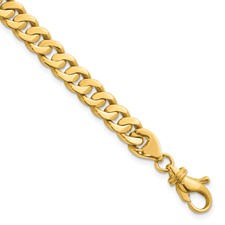 Image of Herco 14K Polished Solid 6.7mm Curb 8 Inch Chain Bracelet