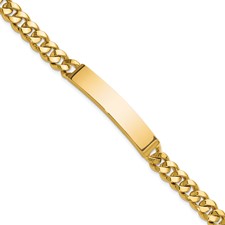 Image of Herco 14K Polished Solid 8.2mm Curb 8 Inch Chain ID Bracelet