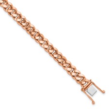 Image of Herco 14K Rose Gold Polished Solid 8.2mm Curb Chain (Per Inch)