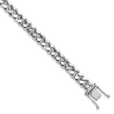 Image of Herco 14K White Gold Polished Solid 8.2mm Curb Chain (Per Inch)