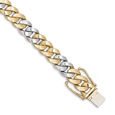 Image of Herco 14K Two-tone Polished Solid 8.2mm Curb Chain (Per Inch)