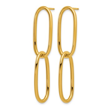 Herco 14K Polished Elongated Double Oval Link Post Dangle Earrings — alternate view
