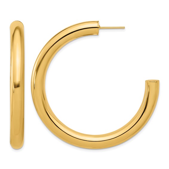 Herco 14K Polished 5.7mm Large Round Tube Post C-Hoop Herco 14K Polished 5.7mm Large Round Tube Post C-Hoop
