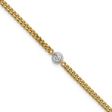 Image of Herco 14K Gold Curb 2.4mm W/ Diamond
