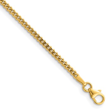 Herco 14K Polished 2.4mm Solid Curb 8 Inch Chain Bracelet