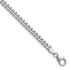 Image of Herco 14K White Gold Rhodium-plated Polished 4.2mm Solid Curb 24 Inch Chain