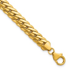 Image of Herco 14K Polished 7.0mm Solid Fancy Link 7.5 Inch Chain Bracelet