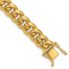 Image of Herco 14K Polished 11.2mm Semi-Solid Domed Miami Curb 22 Inch Chain