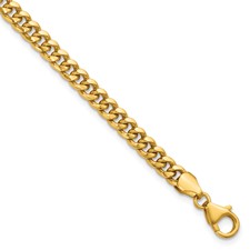 Image of Herco 14K Polished 4.5mm Semi-Solid Domed Miami Curb 7.5 Inch Chain Bracelet