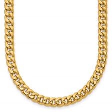 Image of Herco 14K Polished 5.4mm Semi-Solid Domed Miami Curb 20 Inch Chain